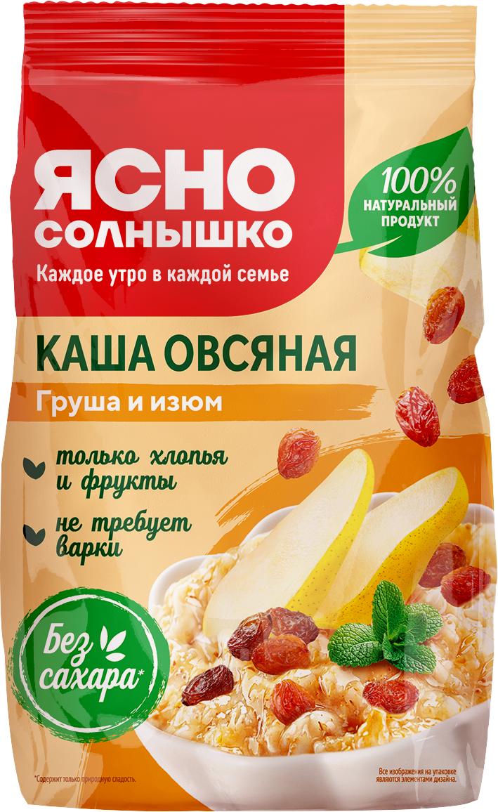 Каша овсяная с грушей и изюмом ™«Ясно Солнышко»