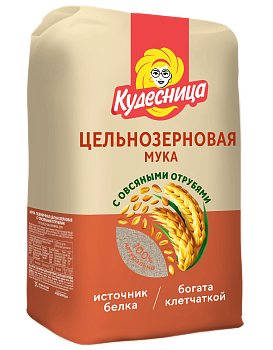 Мука пшеничная цельнозерновая с овсяными отрубями